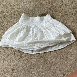Hollister White A-Line Eyelet Skirt